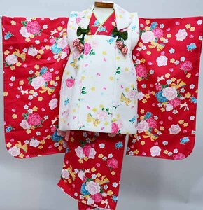  "Семь, пять, три" три лет женщина . кимоно hifu предмет полный комплект сон . фэнтези праздничная одежда новый товар ( АО ) дешево рисовое поле магазин NO37204