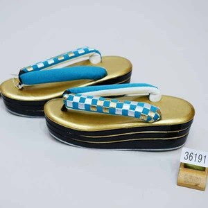  zori heel height 3 sheets core 3 step peace pattern embroidery zori city pine blue free size 24cm conform pair size 23.5cm~24.5cm Gold × black new goods ( stock ) cheap rice field shop NO36191