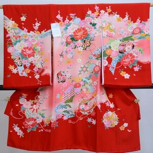 Art hand Auction Shrine visit baby clothes for girls, pure silk, celebratory clothes, high quality, authentic hand-painted, new, Yasudaya Co., Ltd. NO20242, baby clothes, formal, Japanese clothes, Celebration arrival