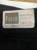 ★★★未使用品 FARAH ファーラー 80年代 カジュアルパンツ Mサイズ色黒 Premiier Woven styled in USA★★★_画像2