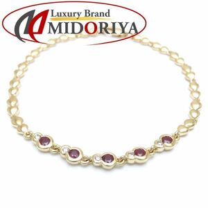  bracele ruby 0.69ct diamond 0.12ct K18YG yellow gold lady's jewelry /29547[ used ][FJ]