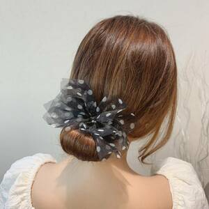  free shipping * immediate payment!. dango hair Manufacturers hair accessory hair arrange . dango summarize . hair ornament easy * dot ribbon / black 