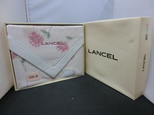 未使用品 LANCEL シルク混 綿毛布 140cm×200cm シングル ピンク 花柄 綿85% 絹15%