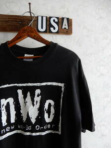 状態良好！９０ｓNWOヘインズビンテージＴシャツＵＳＡ製アメリカ米国オールド古着９０年代コットン１００新日本プロレス