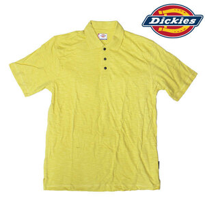  Dickies WS415[MZ yellow ][L size ] half .. polo-shirt cotton 100%. soft feel of! # outlet # stock one . sale!