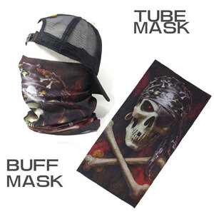 ストレッチ素材チューブマスク『パイレーツスカル』BUFF-PS-2 （バフマスク　BUFF MASK