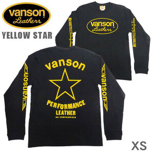 VANSON / バンソン 長袖Ｔシャツ VLS-02「YELLOW STAR」サイズXS　イエロースター　モトブルーズ別注