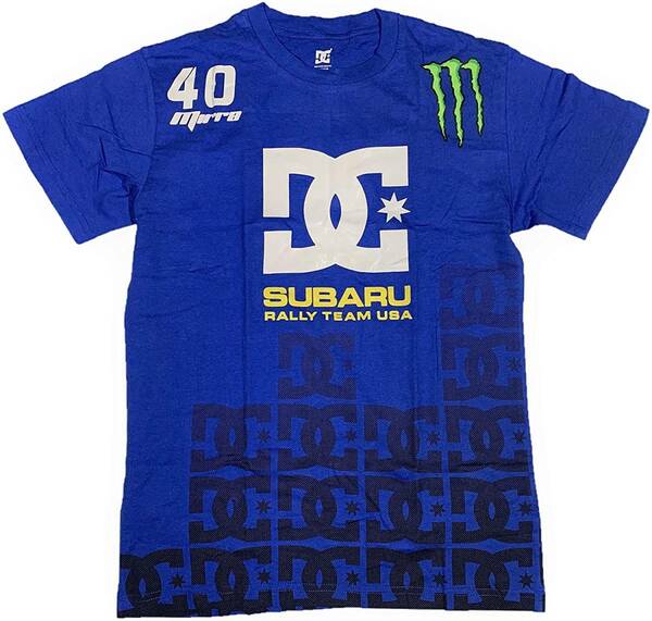 DC SHOE Dave Mirra 40 S.R.T.USA Team モンスターエナジー MONSTER ENERGY SUBARUスポンサードTシャツ(ブルー) (M)[並行輸入品]