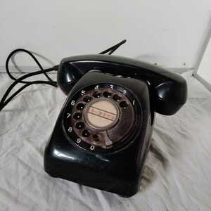 (L1) black telephone Showa Retro interior dial type telephone 