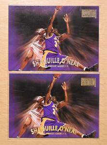 Shaquille O'Neal (シャキールオニール) 1997 skybox PREMIUM,REEBOK, トレーディングカード 2枚セット 【NBA,LAKERS,レイカーズ】