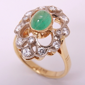 { pawnshop exhibition }750(k18)* natural emerald 1.26ct+ dia te The Yinling g*C-5166