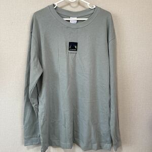 【未使用】ZARA コントラストタグ ロングTシャツ グレーグリーン S