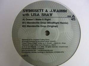 12inch DJ SWINGSWTT & J.WARRIN with LISA SHAW / Doesn't Make It Right 5枚以上で送料無料