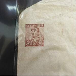  mail stamp attaching envelope . charcoal Hara 8 jpy 