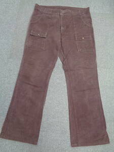  激レア! オリジナル 70s Levi's 676 Cotton Bush Pants フレア 厚手ツイル (TALON 42 ZIPPER、白タブ、Small e) Brown 