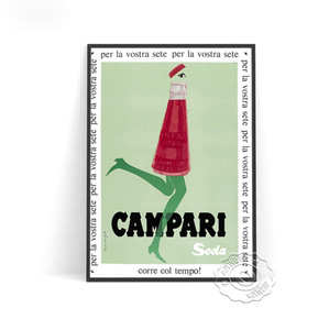 【最安保証】C1545 カンパリソーダ　CAMPARI　ビンテージ モダン キャンバスアートポスター 50×70cm 海外製 枠なし 