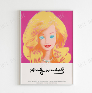 【最安保証】C1458 アンディ・ウォーホル Andy Warhol バービー　ピンク キャンバスアートポスター　50×70cm インテリア 海外製 枠なし 