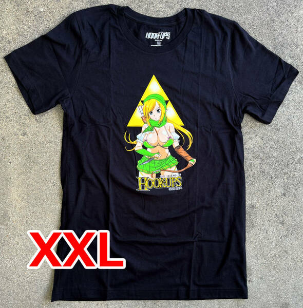 送料無料 新品 XXL Female Link T-shirt BLACK 黒 Hook-Ups ジェルミクラインindustries 女リンク半袖Tシャツ 