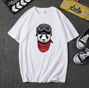 【当店限定】飛行士パンダのワンポイントTシャツ　Mサイズ