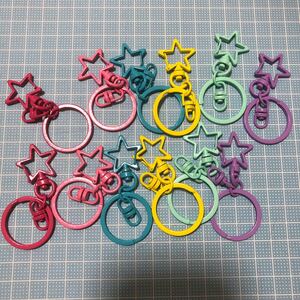 星 スター ナスカン キーホルダー パーツ 金具 カラフル パステル
