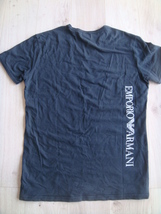 EMPORIO ARMANI エンポリオアルマーニ Vネック半袖Tシャツ イーグルマーク・ロゴプリント XXL _画像2