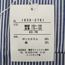 ap3084 □ 新品 ★ RomanoBianchi ワイシャツ ３LB 白 ブルー ストライプ 長袖 薄手 カジュアル 紳士服 オールシーズン ビジネス メンズ_画像3