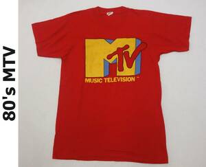 【送料無料】激レア 美品 80's ヴィンテージ SCREEN STARS製 MTV Tシャツ メンズ M 赤 アメリカ製 MADE IN USA