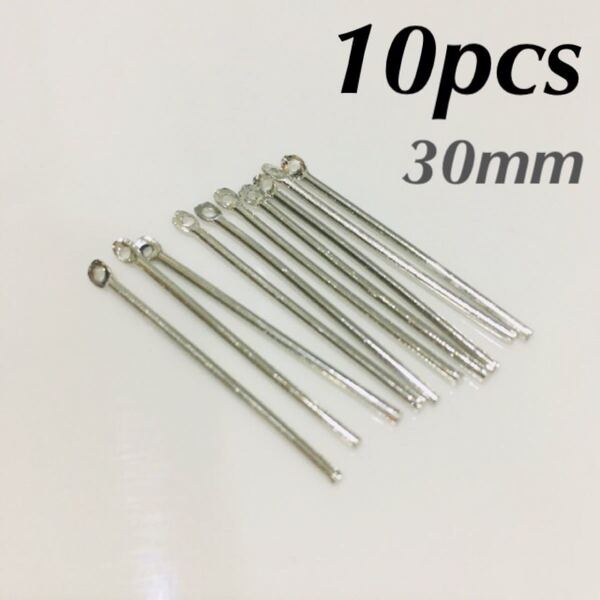 10個 30mm 片穴 スティック シルバー