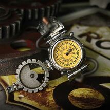 スチームパンク腕時計クロノグラフ機械レトロクォーツ腕時計自動腕時計_画像4