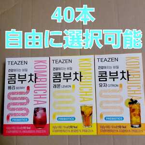 TEAZEN ティーゼン コンブチャ コンブチャ レモン ベリー ゆず 選択可能 5g ×40本