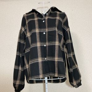 《美品》韓国 チェックシャツ/ネル生地シャツ