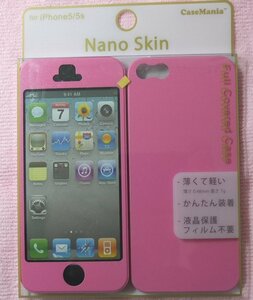 NanoSkin ナノスキン iPhone5s/5 フルカバーケース ピーチ ホームボタン穴あきタイプ (TouchID対応)