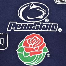 送料300円│NUTMEG ナツメグ ★ USA製 ビンテージ 1995 PEN STATE Rose Bowl Champions プリント 半袖 Tシャツ ネイビー メンズ M_画像8