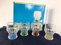 「SEYEIのタンブラー4色：カットガラス」 cola set NEON GLASS 昭和レトロ_画像1