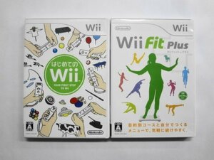 Wii21-154 任天堂 ニンテンドー Wii Fit Plus フィット プラス はじめてのWii セット レトロ ゲーム ソフト 使用感あり
