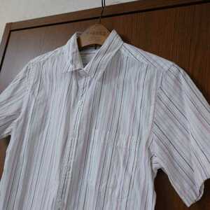  Beams stripe Broad shirt white S