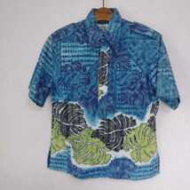 ハワイ製 70s マリヒニ ビンテージアロハシャツ 青 M_画像2