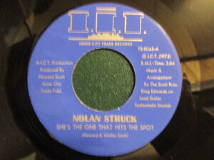 Nolan Struck ： She's The One That Hits The Spot 7'' / 45s (( '73 Funk Blues )) c/w Welfare Problems (( 落札5点で送料無料