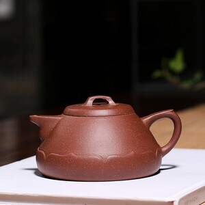 紫砂壺 紫泥 手作りティーポット 中国茶器 カンフーティー 本物 急須 煎茶道具 古美術品 煎茶器 陶器 茶器 宜興産 中国古玩 極上美品 lh755