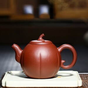 紫砂壺 紫泥 手作りティーポット 中国茶器 カンフーティー 本物 急須 煎茶道具 古美術品 煎茶器 陶器 茶器 宜興産 中国古玩 極上美品 lh754