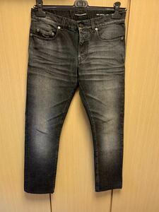 国内正規 17AW Saint Laurent Paris サンローランパリ D01 M/SL-LW スリム ブラック デニム 29 483051 YB805