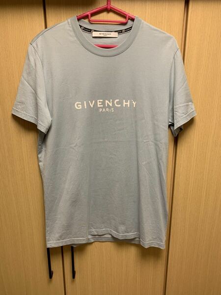 正規 20SS Givenchy ジバンシィ クラッシック ロゴ クルーネック Tシャツ カットソー 青 S BM70K93002