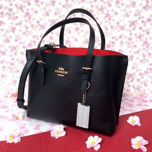 COACH コーチ 新作 ラグジュアリー クロスグレーン レザー モリー トート 25