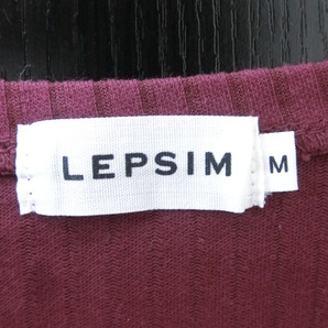 美品 LEPSIM ストライプ シースルー ワイド カットソー M ボルドー レディース PB2008-572の画像5