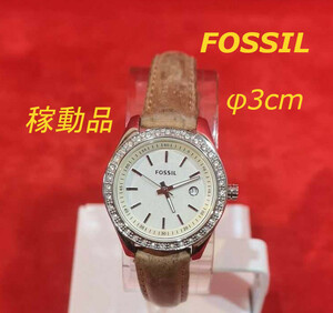 FOSSIL レディース腕時計 稼働品 ES-23026 111109 キラキラ