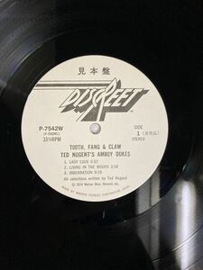 見本盤 LP 74年 国内盤 Ted Nugent's Amboy Dukes テッド・ニュージェント Tooth Fang & Claw 野獣の性 P-7542W