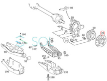 ベンツ W211 W212 X204 リア ホイールハブ 左右セット E240 E250 E280 E300 E320 E350 E500 E550 E55 E63 GLK300 GLK350 2113570508_画像4