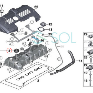 BMW E83 F25 X3 E70 X5 E85 E86 E89 Z4 エキセントリックシャフトセンサー ガスケット 2.5i 2.5si 3.0i 3.0si 23i 28iX 11127559699の画像2