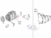ベンツ R170 W463 W638 エアコンコンプレッサー Oリング付 SLK230 SLK320 G320 G500 V230 V280 0002307011 0002306811 コア返却不要_画像6