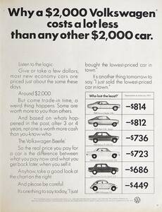 稀少！1972年フォルクスワーゲン広告/VW/ビートル/ドイツ車/旧車/L